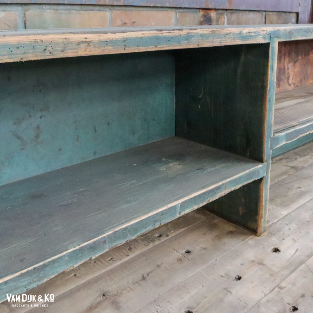 Vintage robuuste werktafel groot - Afbeelding 8