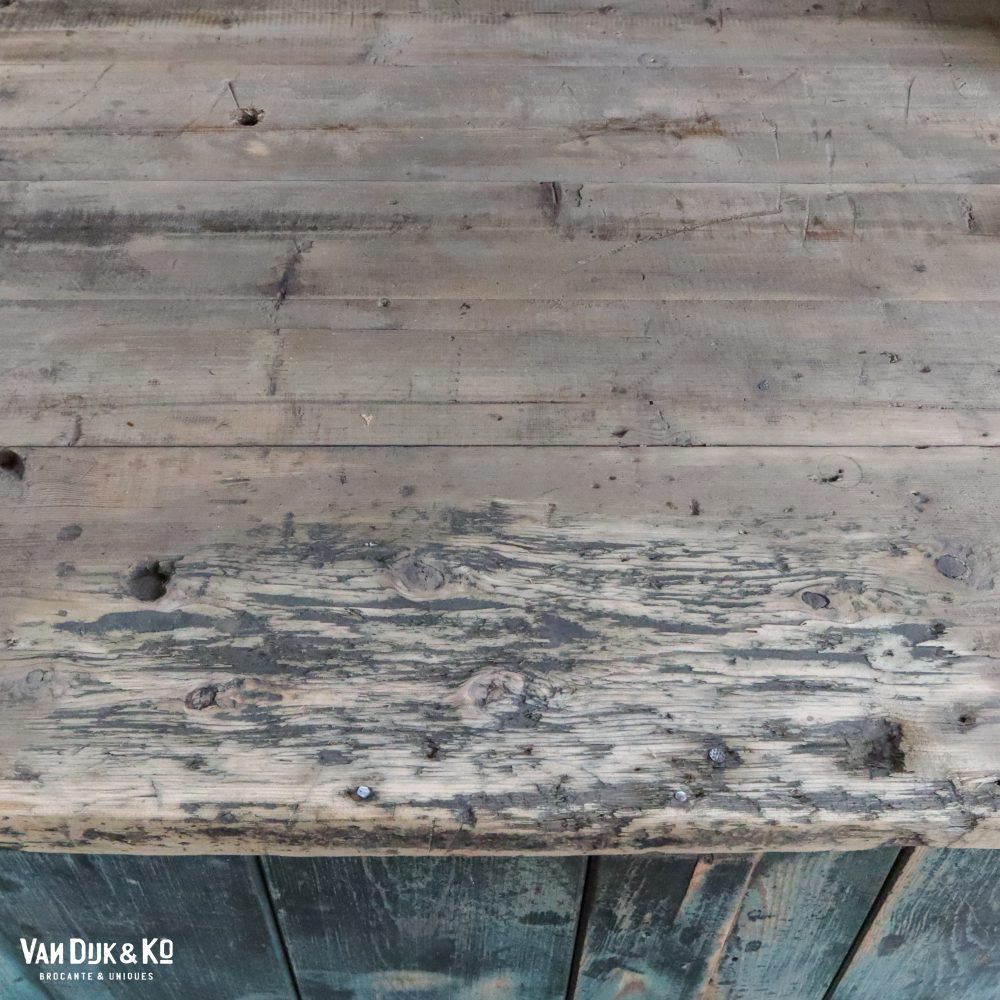 Vintage robuuste werktafel groot - Afbeelding 12
