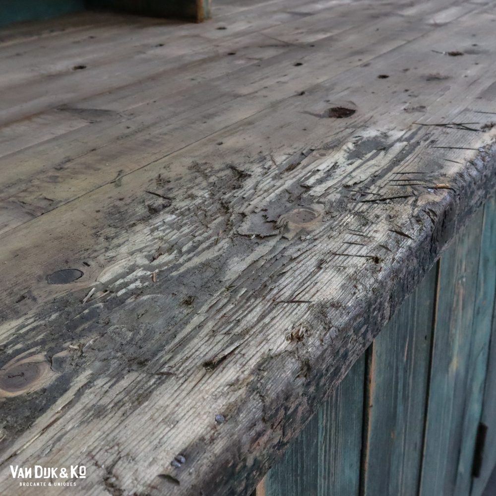 Vintage robuuste werktafel groot - Afbeelding 15