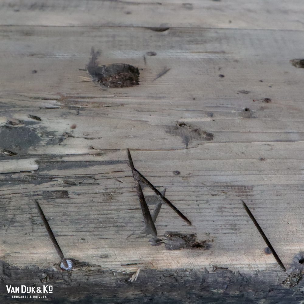 Vintage robuuste werktafel groot - Afbeelding 14