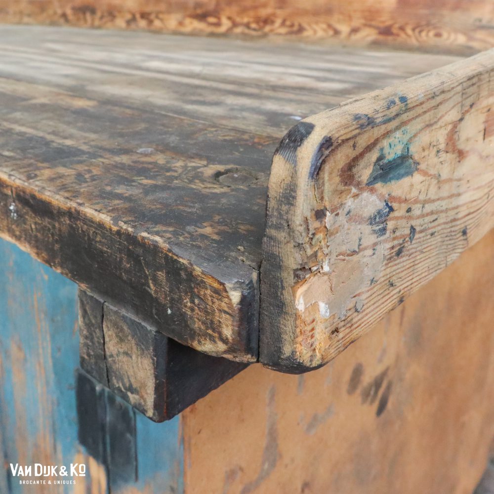 Vintage robuuste werktafel - Afbeelding 7