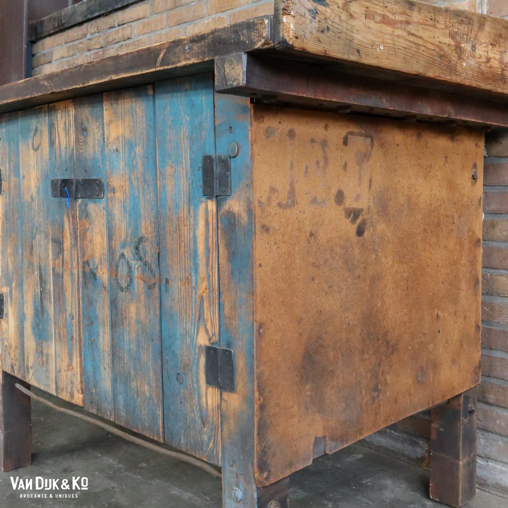 Vintage robuuste werktafel - Afbeelding 16