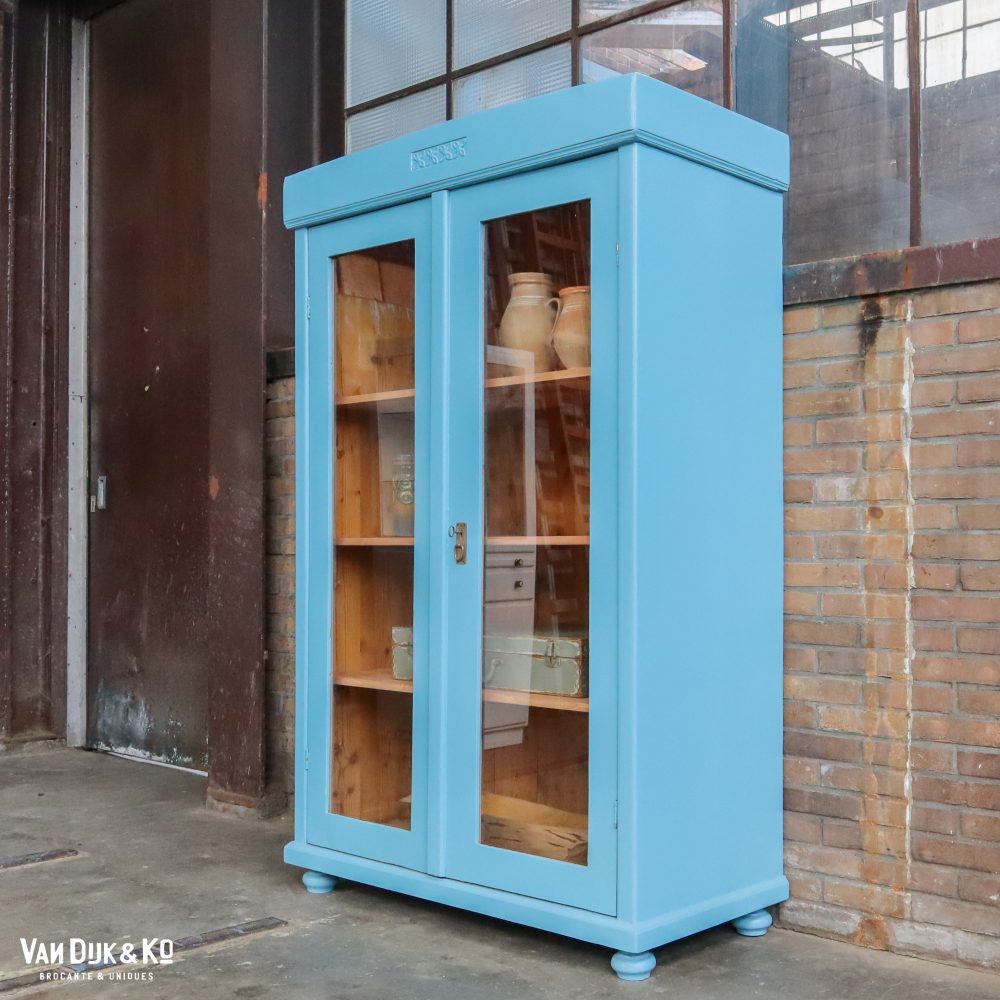 Blauwe vitrinekast - Afbeelding 2