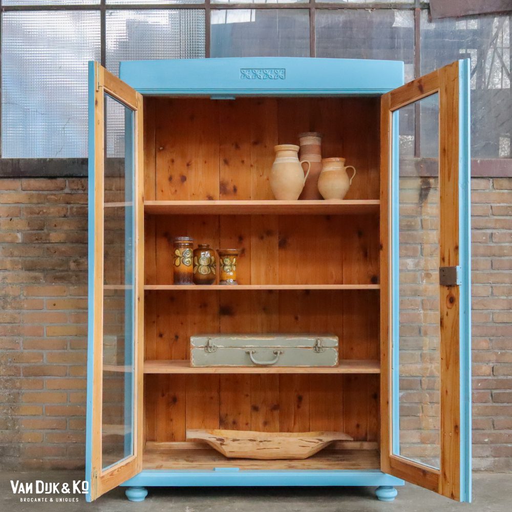 Blauwe vitrinekast - Afbeelding 3