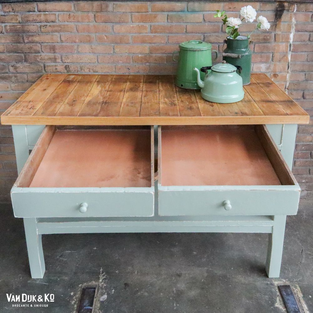 Brocante werktafel met lades - Afbeelding 3