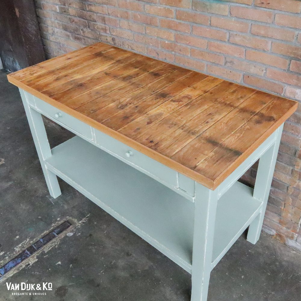 Brocante werktafel met lades - Afbeelding 5