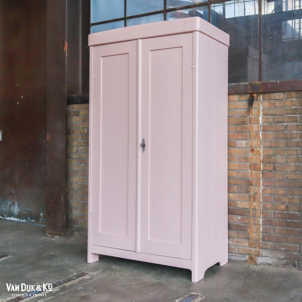 Brocante roze linnenkast - Afbeelding 2