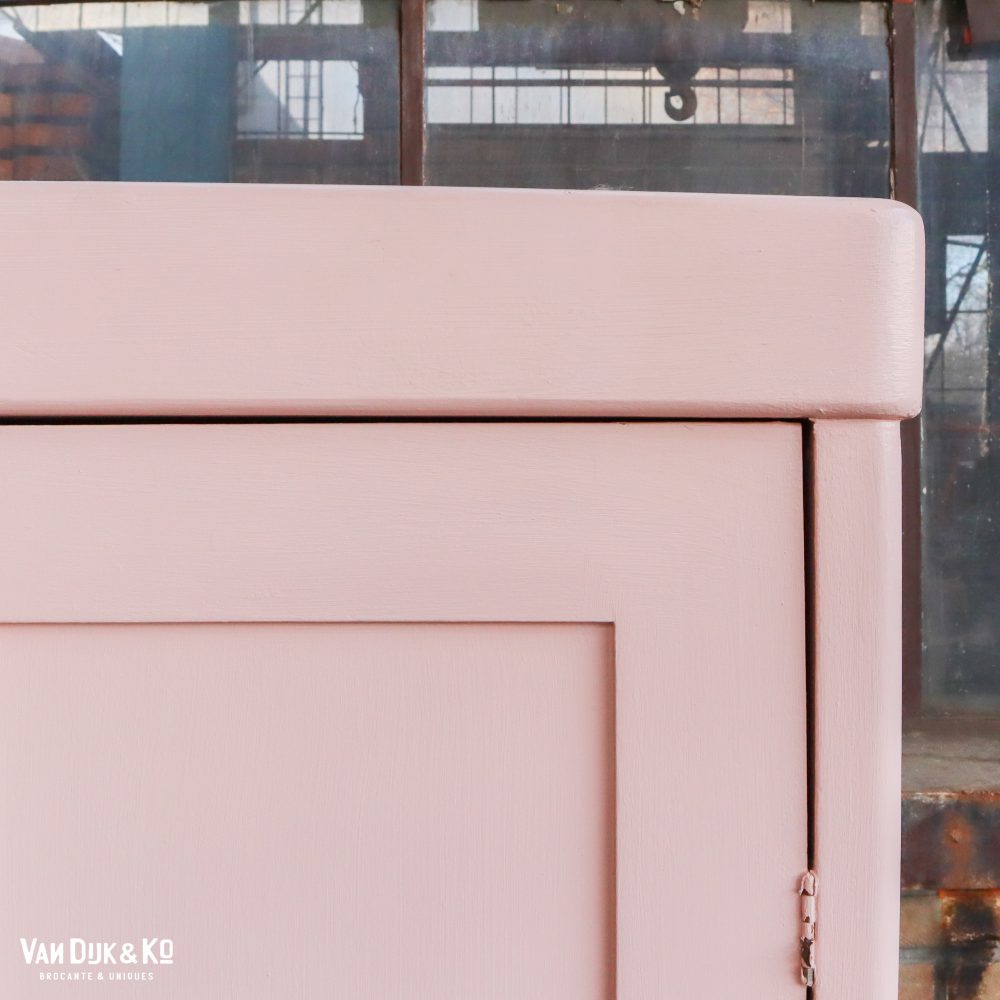 Brocante roze linnenkast - Afbeelding 5