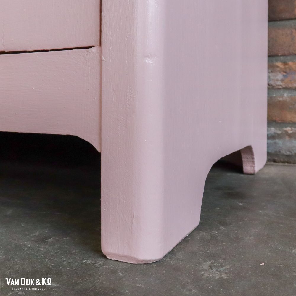 Brocante roze linnenkast - Afbeelding 7