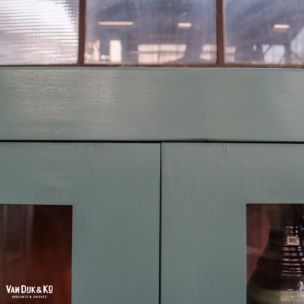 Groenblauwe vitrinekast - Afbeelding 4