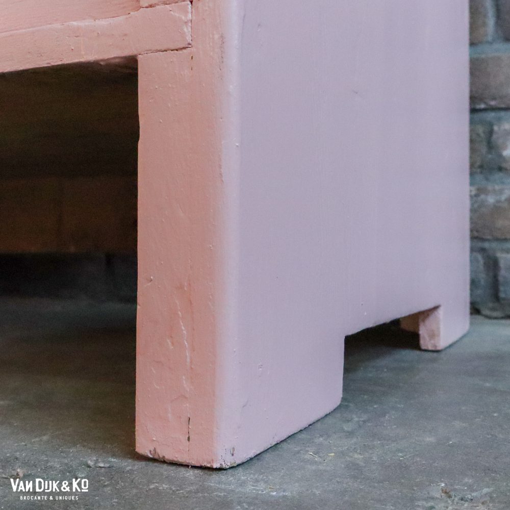 Brocante roze linnenkast - Afbeelding 8