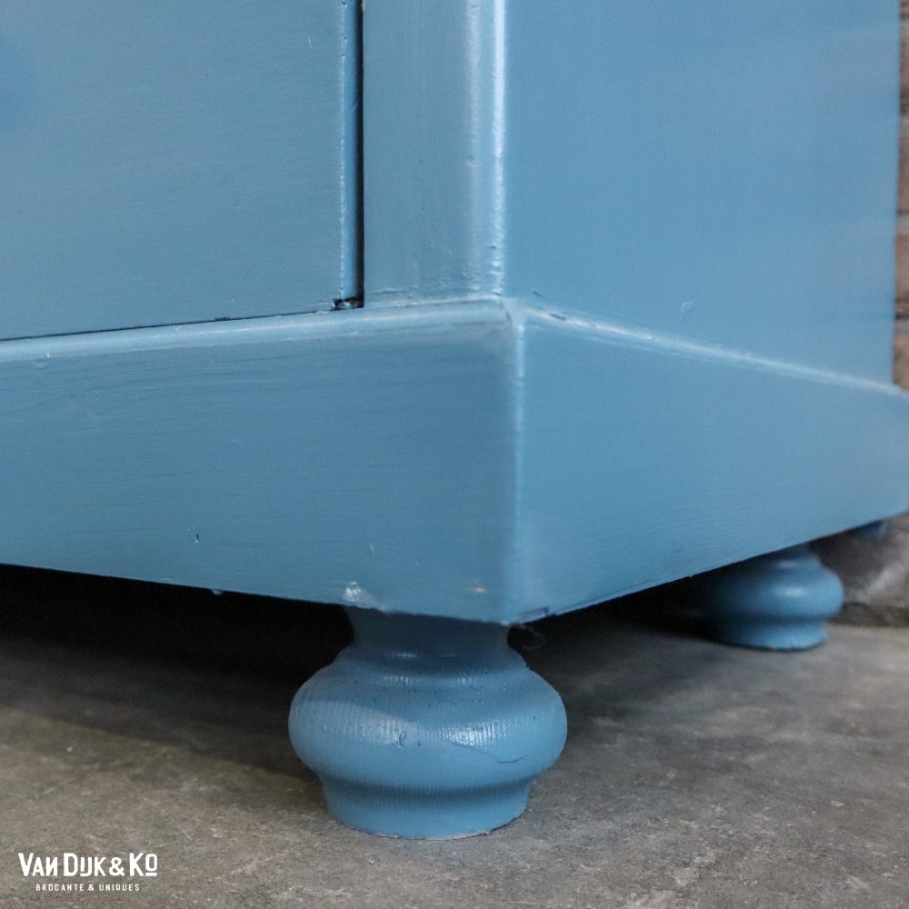 Blauwe brocante kledingkast - Afbeelding 8