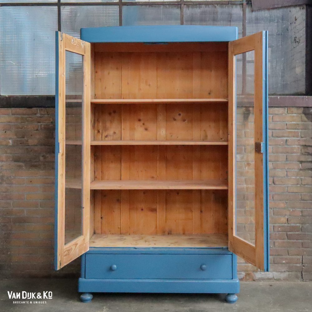 Blauwe vitrinekast - Afbeelding 3