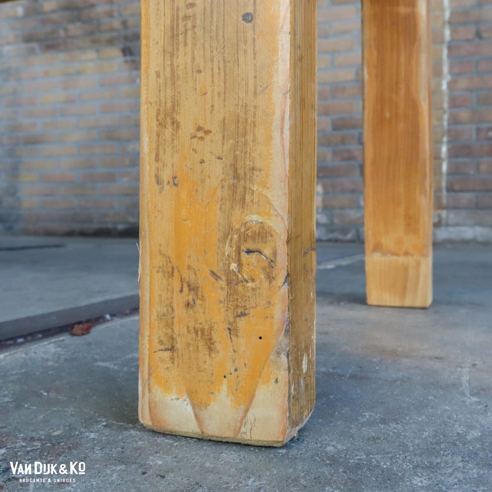Houten brocante bank - Afbeelding 8