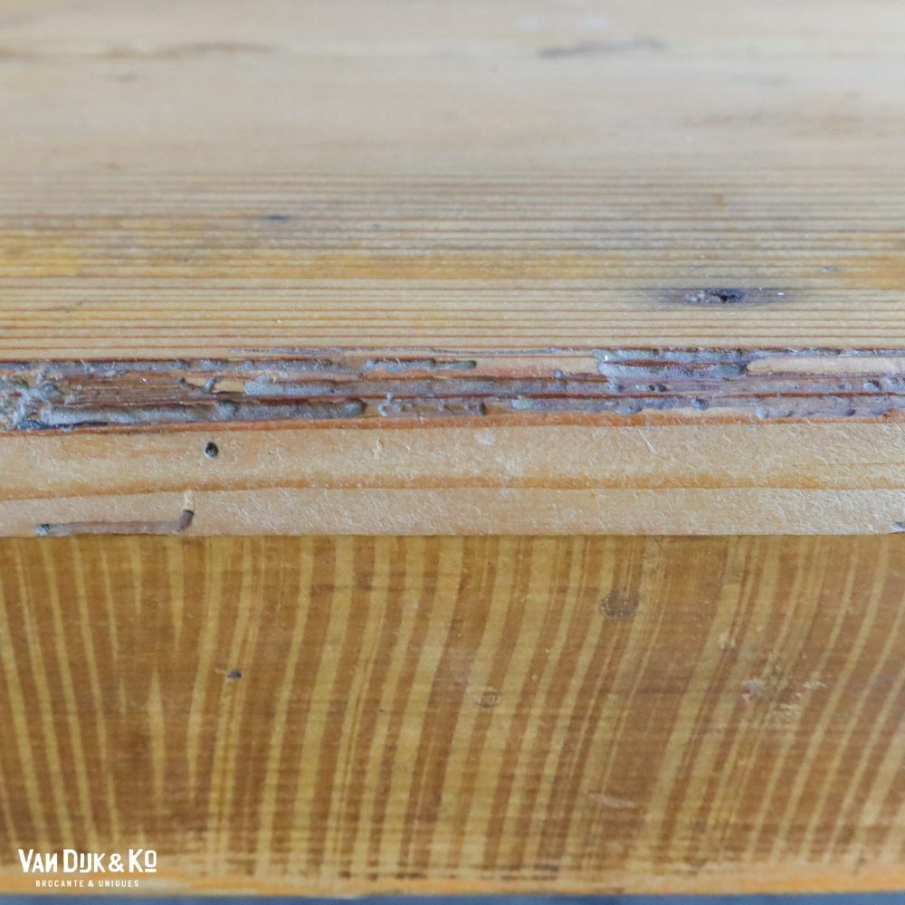 Houten brocante bank - Afbeelding 7