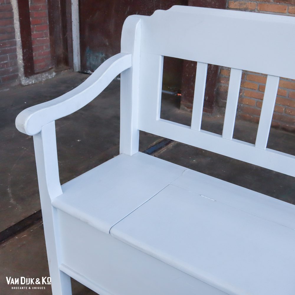 Houten brocante klepbank - Afbeelding 6
