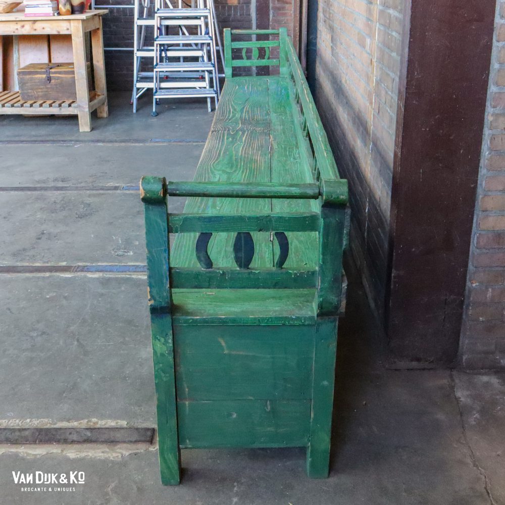 Groene houten klepbank - Afbeelding 6