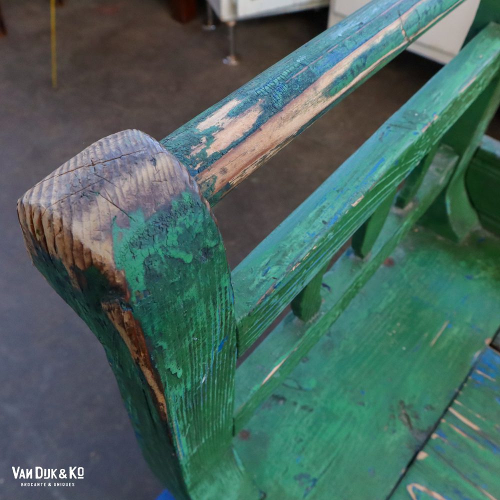 Groene houten klepbank - Afbeelding 10
