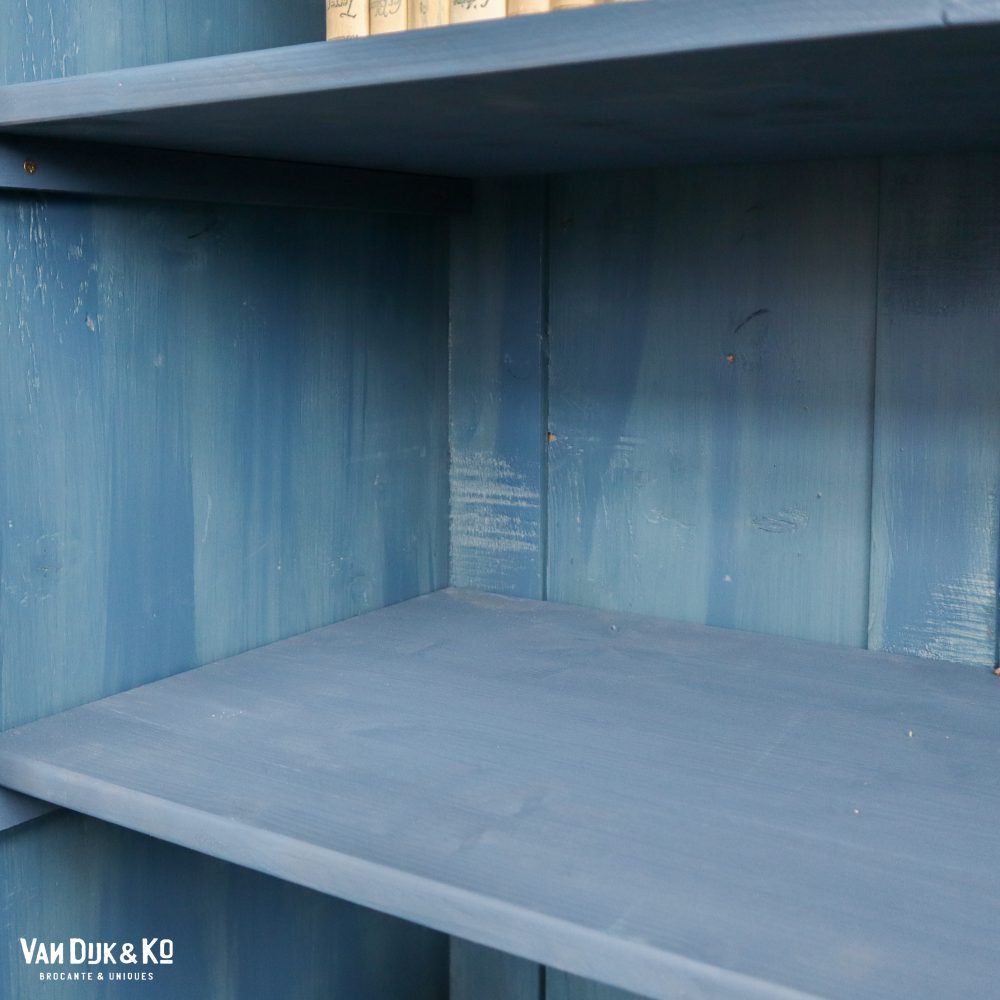 Vitrinekast met blauwe binnenkant - Afbeelding 6