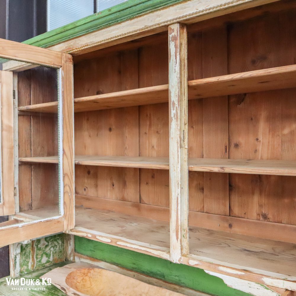 Brocante groene buffetkast - Afbeelding 5