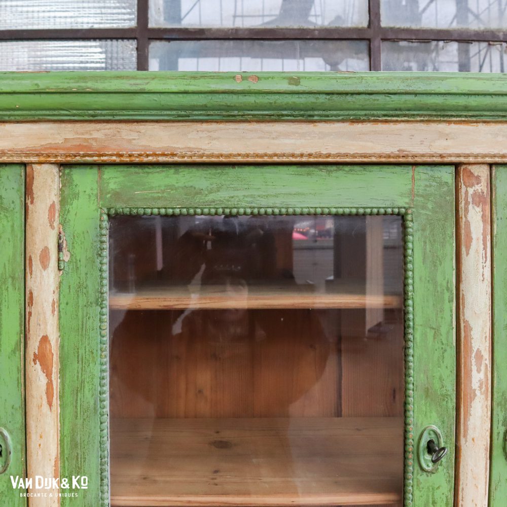 Brocante groene buffetkast - Afbeelding 6