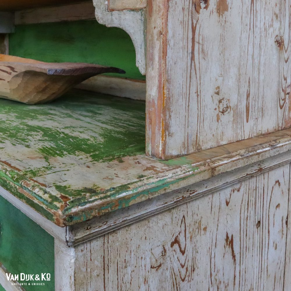 Brocante groene buffetkast - Afbeelding 12
