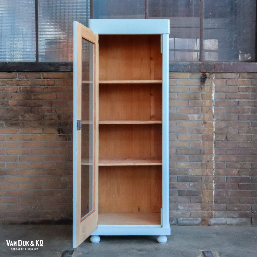 Blauwe eendeurs vitrinekast - Afbeelding 3