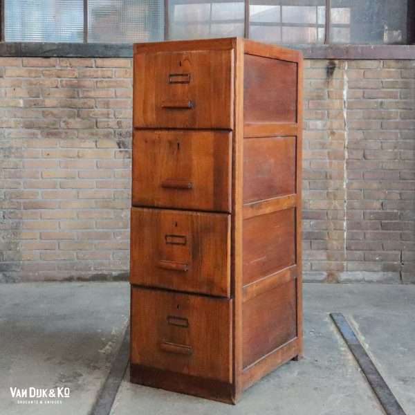 Vintage houten archiefkast