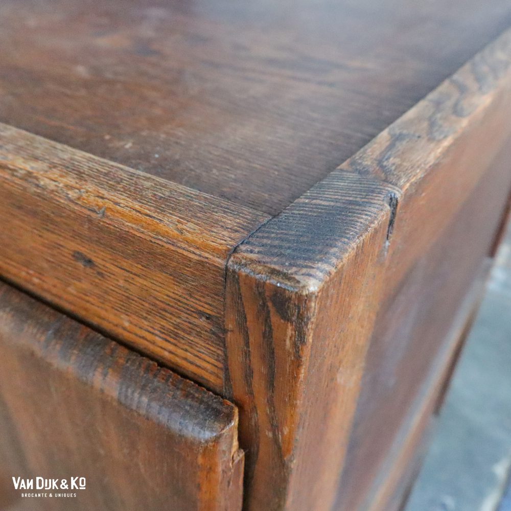 Vintage houten archiefkast - Afbeelding 7