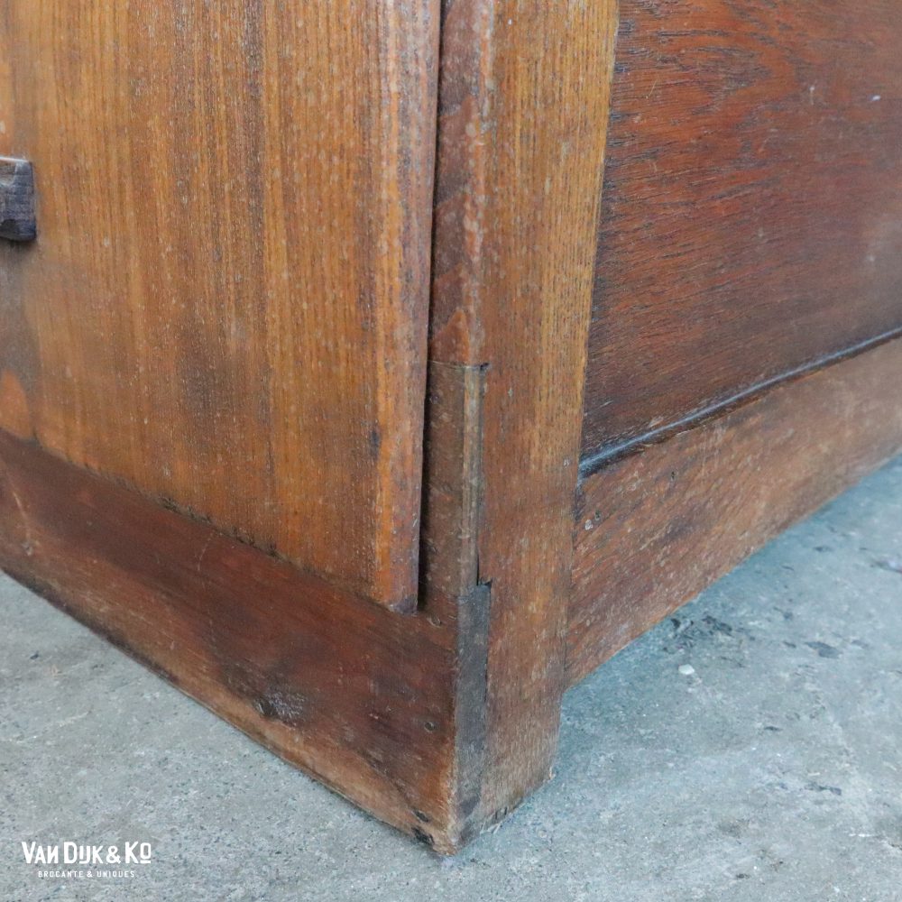 Vintage houten archiefkast - Afbeelding 8