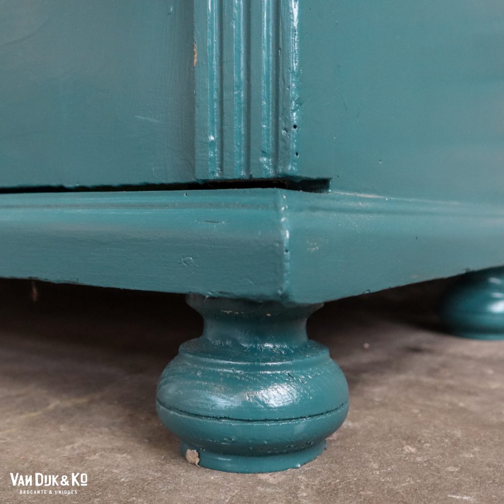 Blauwe brocante kledingkast - Afbeelding 8