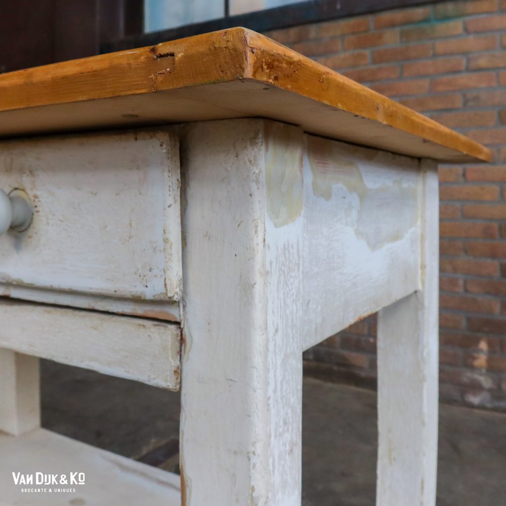 Brocante tafel met uitschuifbare plank - Afbeelding 11