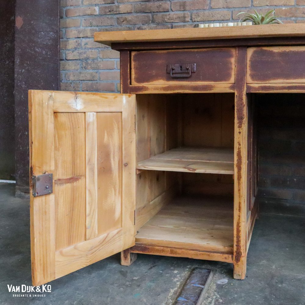 Brocante houten bureau - Afbeelding 5