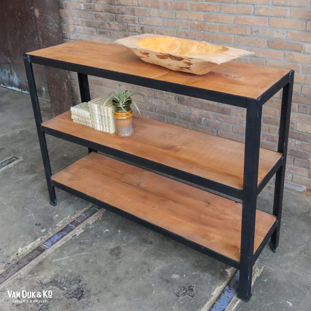Metalen rek met houten planken - Afbeelding 2