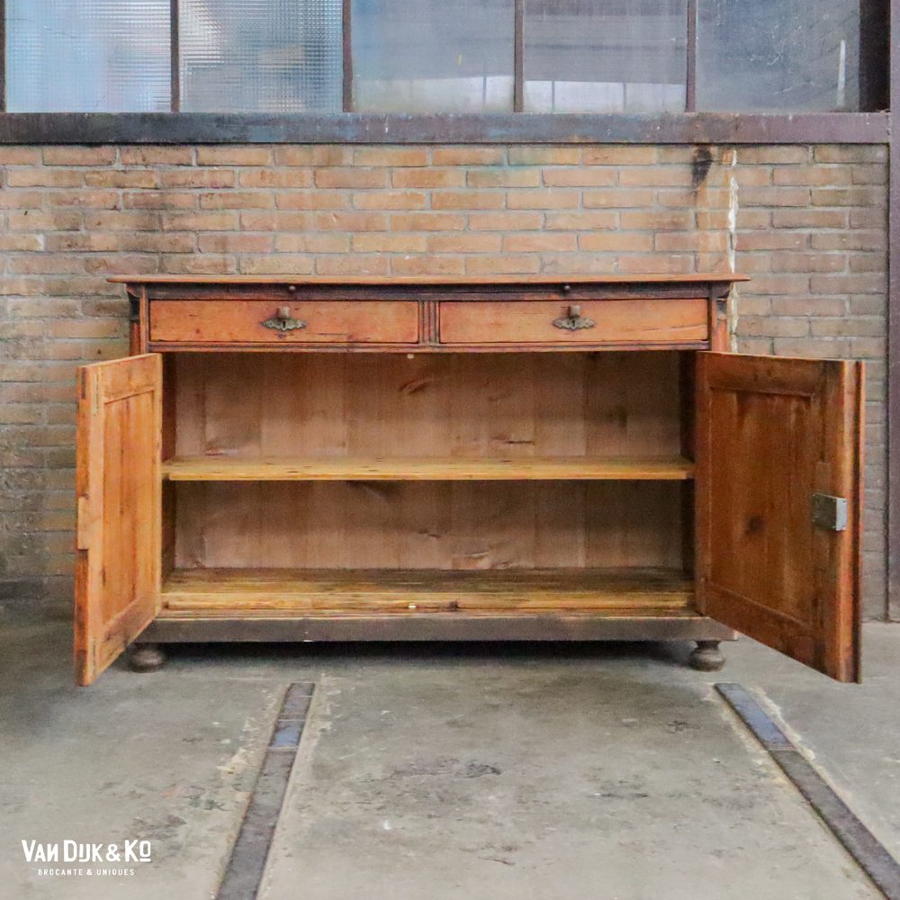 Brocante dressoir met uitschuifbare plank - Afbeelding 5