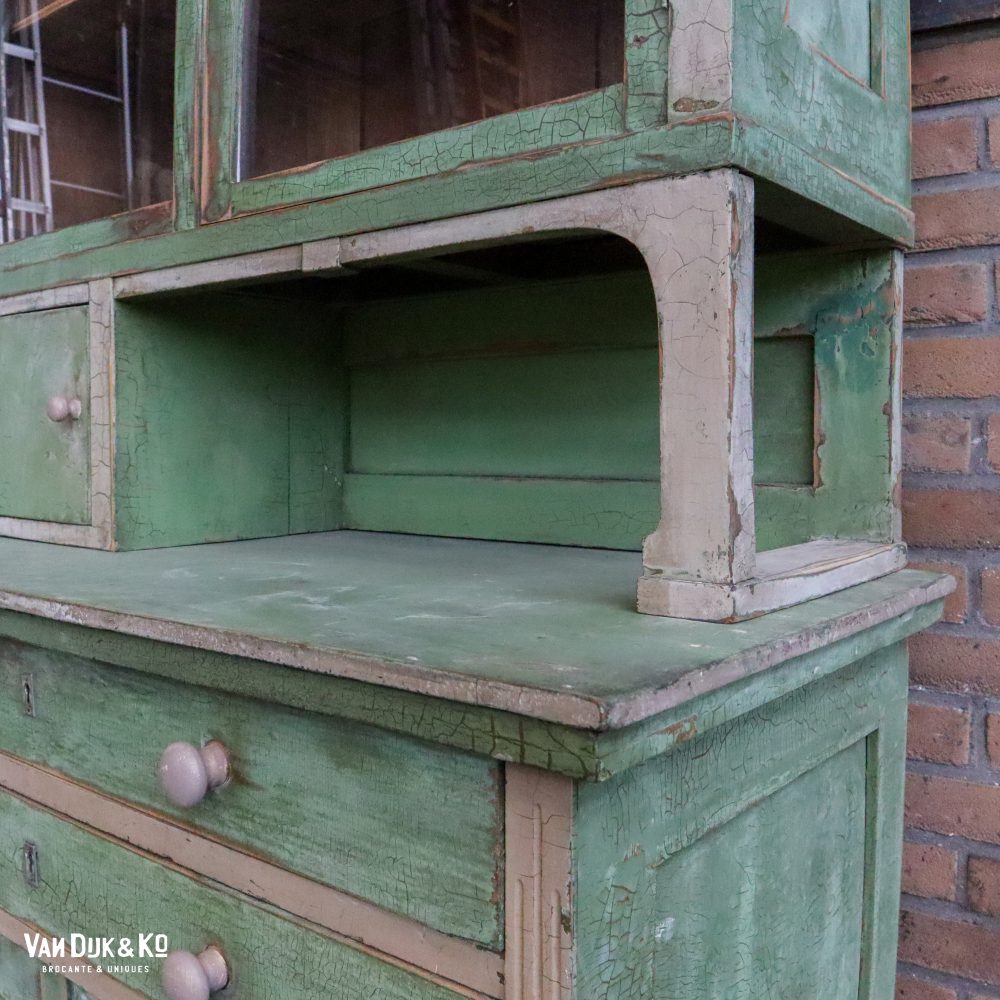 Brocante groene buffetkast - Afbeelding 5