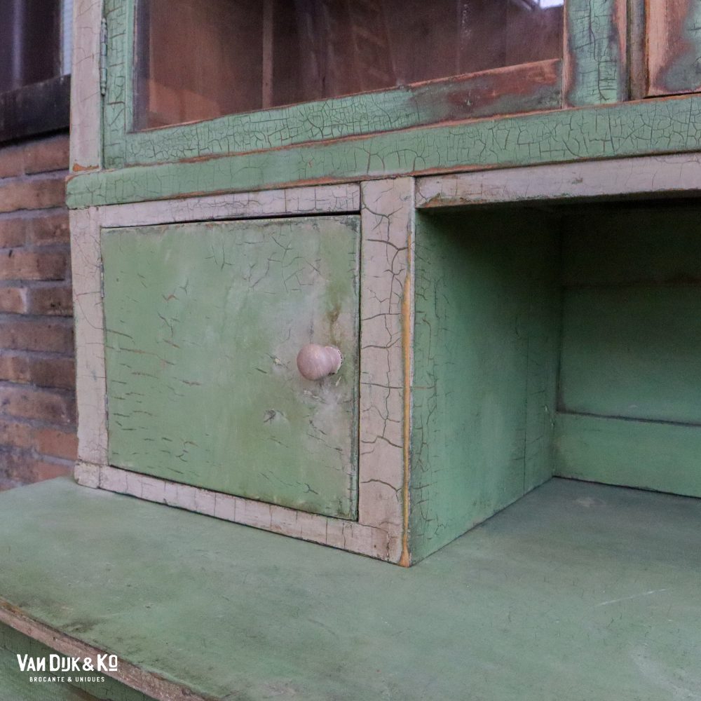 Brocante groene buffetkast - Afbeelding 6