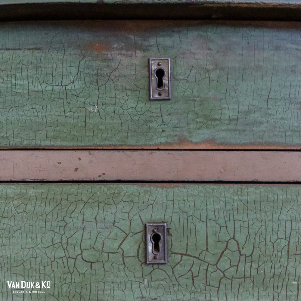 Brocante groene buffetkast - Afbeelding 11