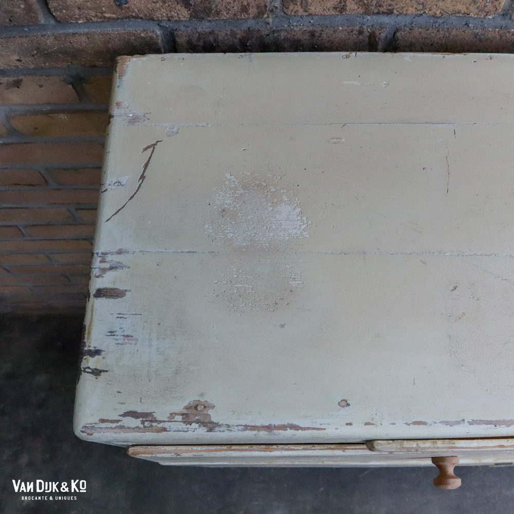 Brocante kastje met uitschuifbare plank - Afbeelding 7