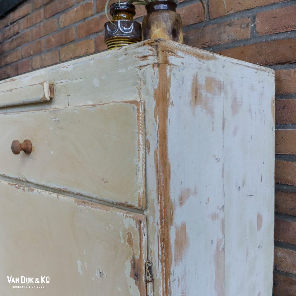 Brocante kastje met uitschuifbare plank - Afbeelding 9