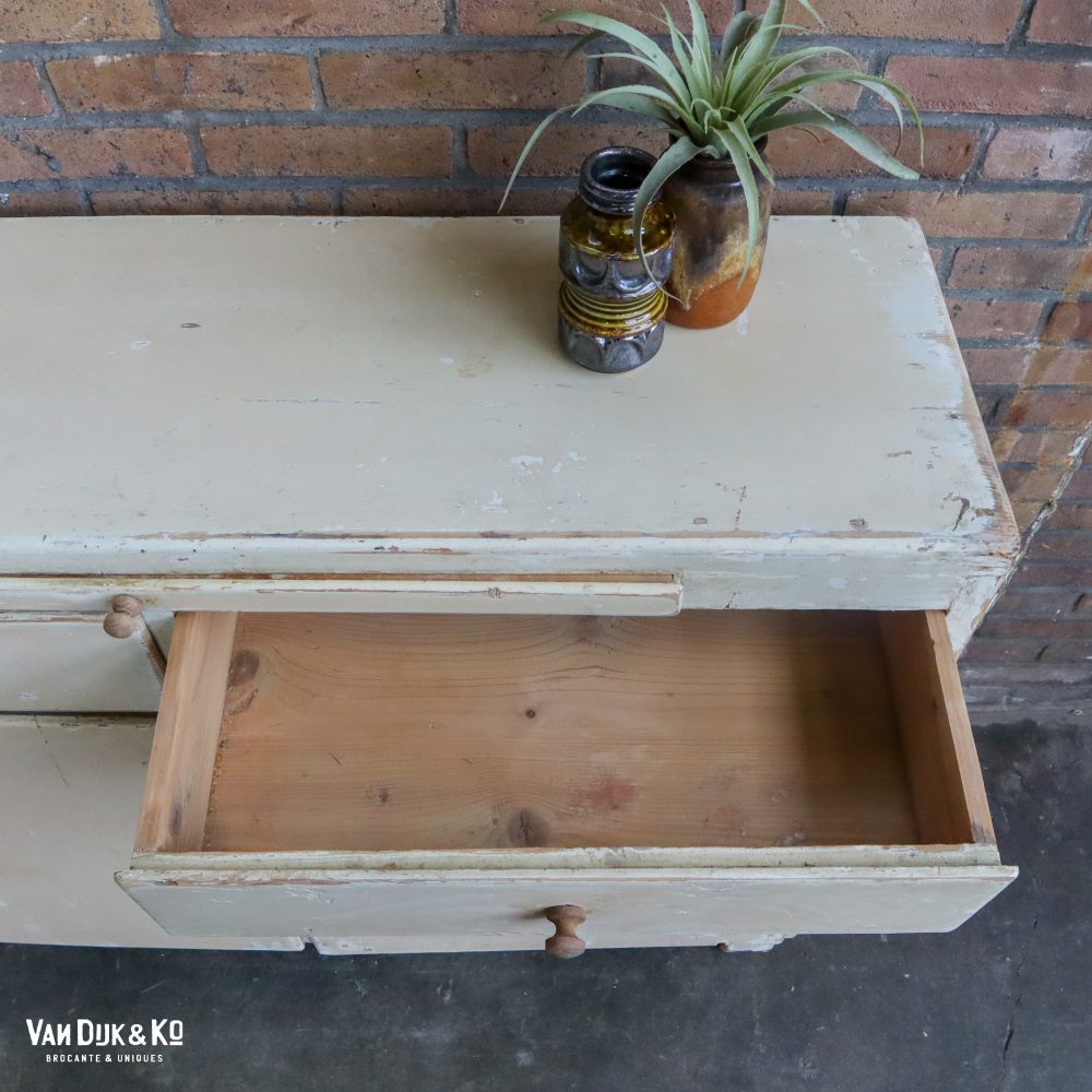 Brocante kastje met uitschuifbare plank - Afbeelding 6