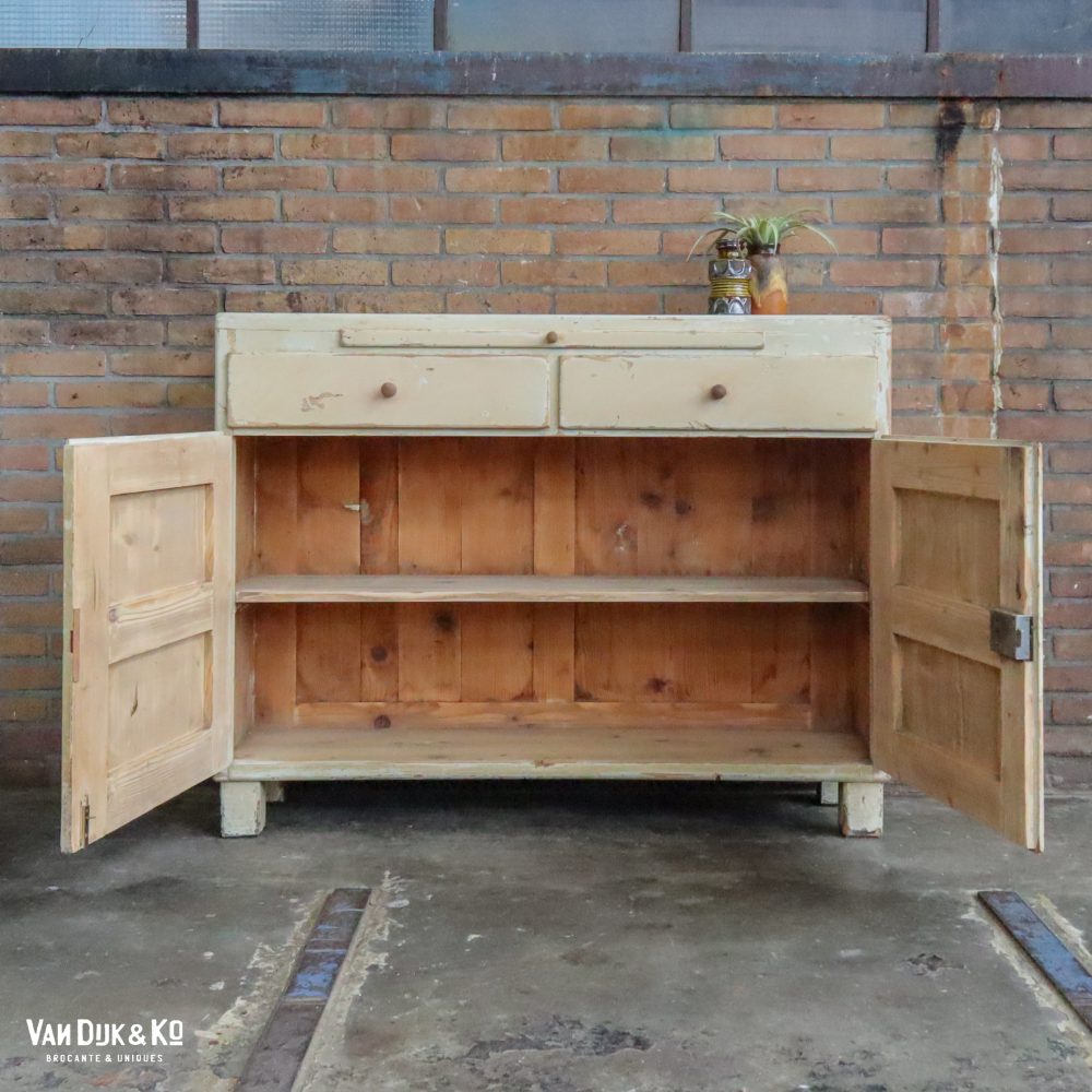 Brocante kastje met uitschuifbare plank - Afbeelding 8