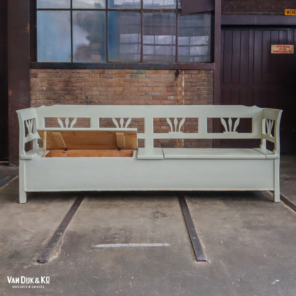 Brocante houten klepbank - Afbeelding 3