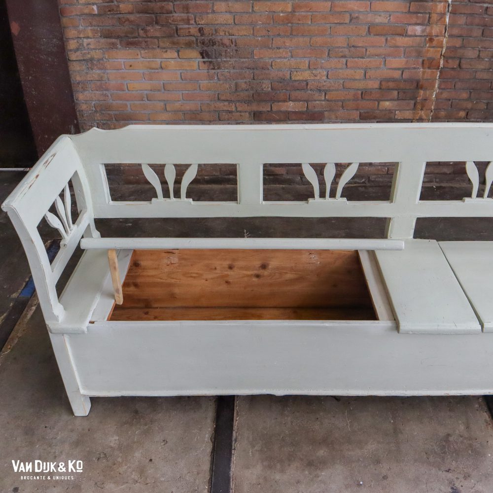 Brocante houten klepbank - Afbeelding 4