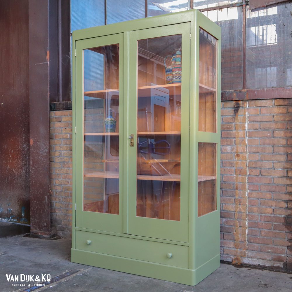 Groene vitrinekast - Afbeelding 3