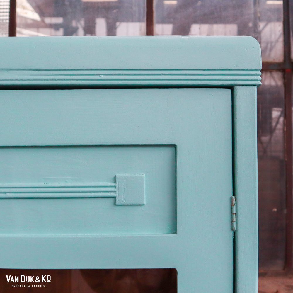 Blauwe eendeurs vitrinekast - Afbeelding 5
