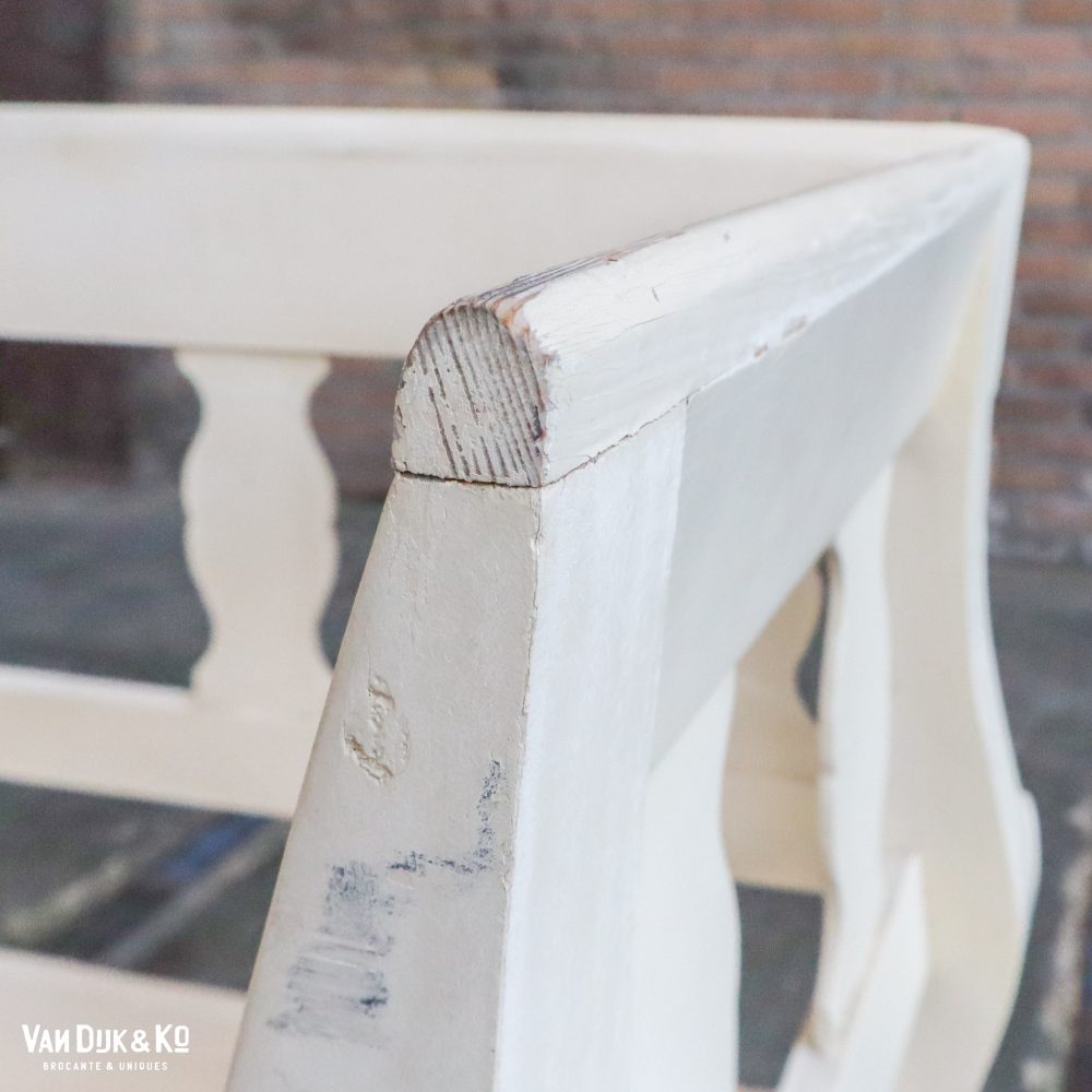 Houten brocante klepbank - Afbeelding 8
