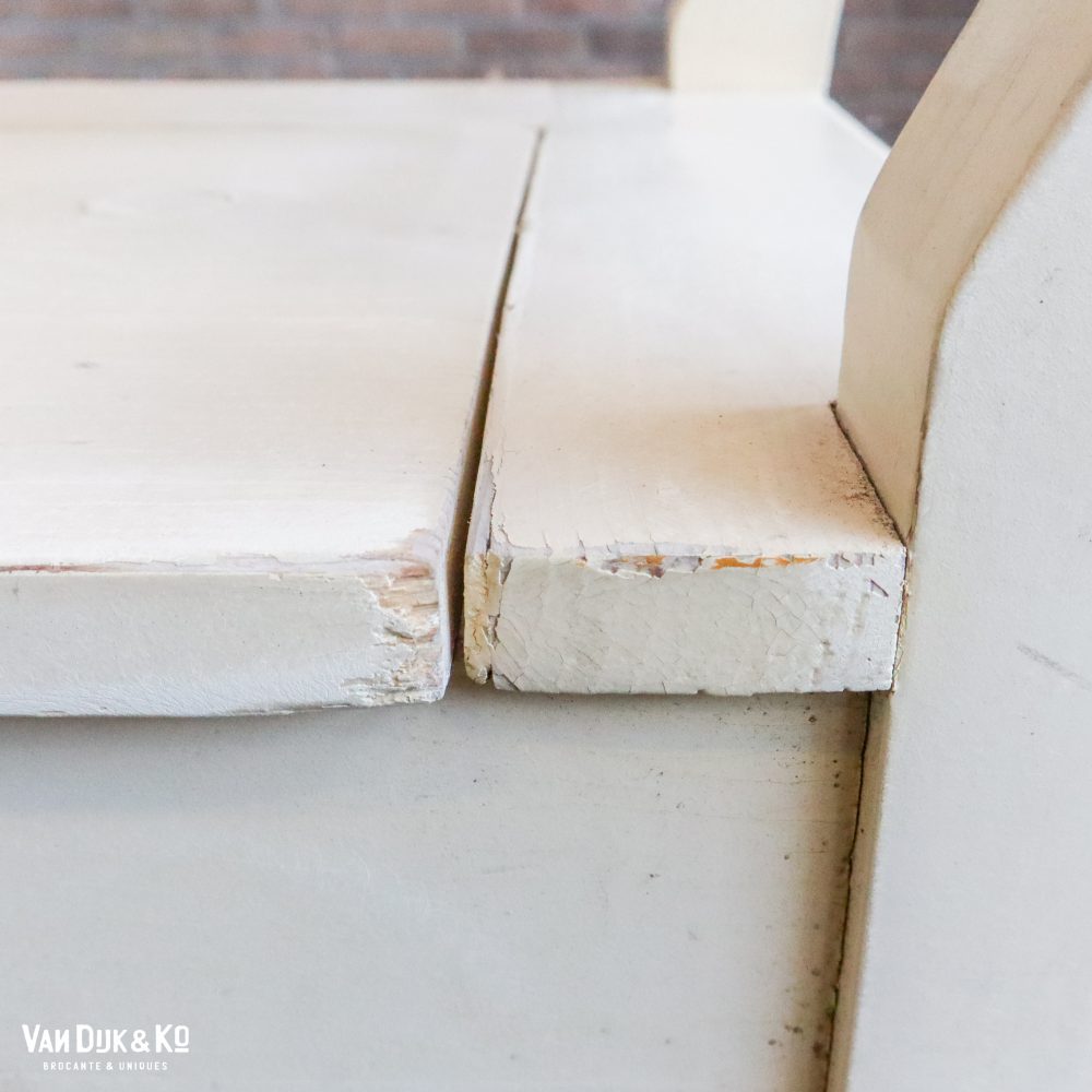 Houten brocante klepbank - Afbeelding 9