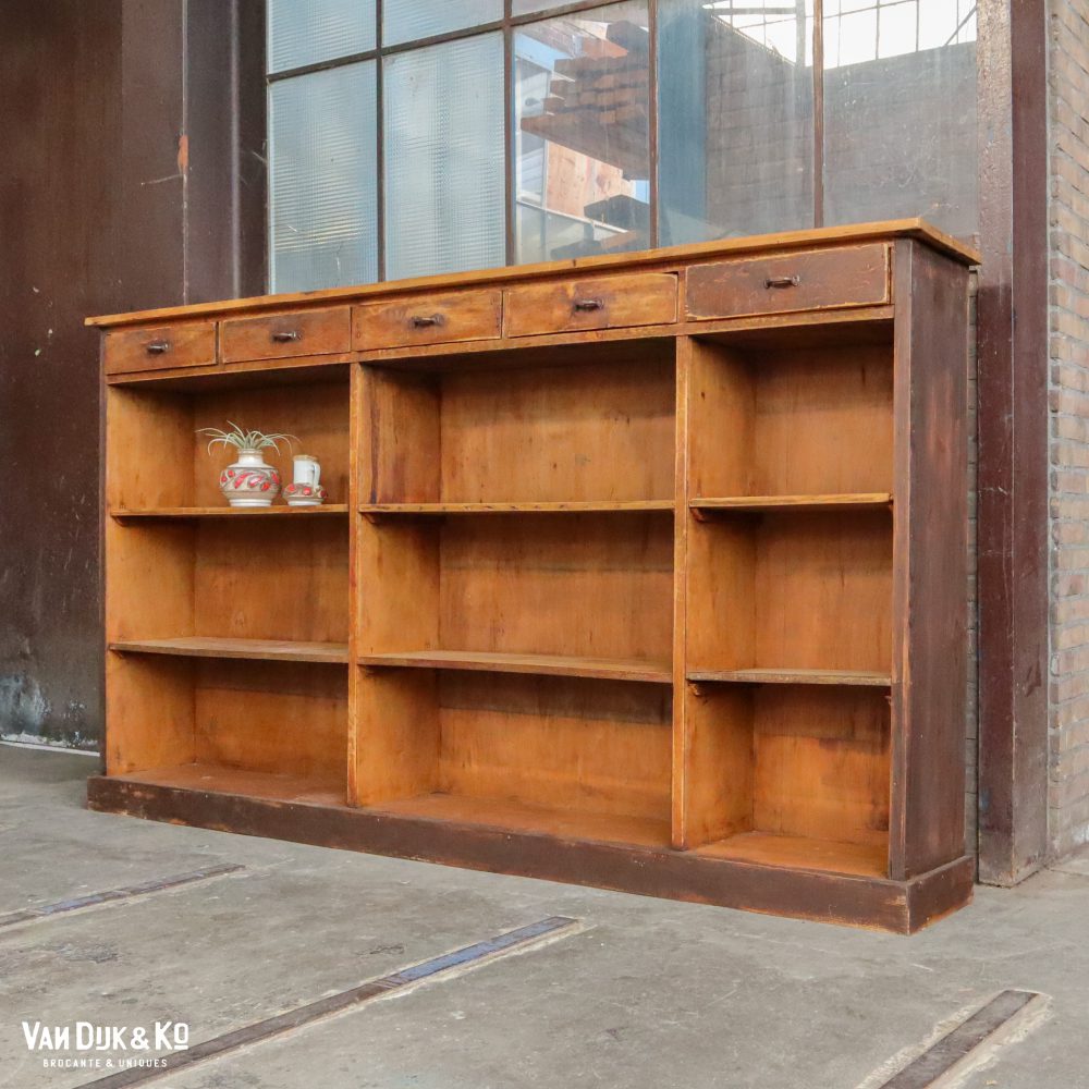 Brocante houten vakkenkast - Afbeelding 2