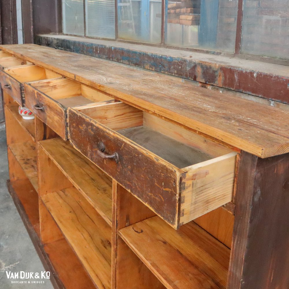 Brocante houten vakkenkast - Afbeelding 3